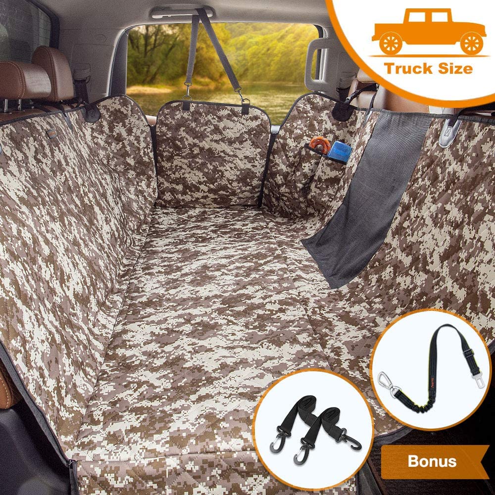 iBuddy Dog Seat Cover for Trucks with Mesh Window Perfect for F150, Ram 1500, Tundra and Large SUVs
