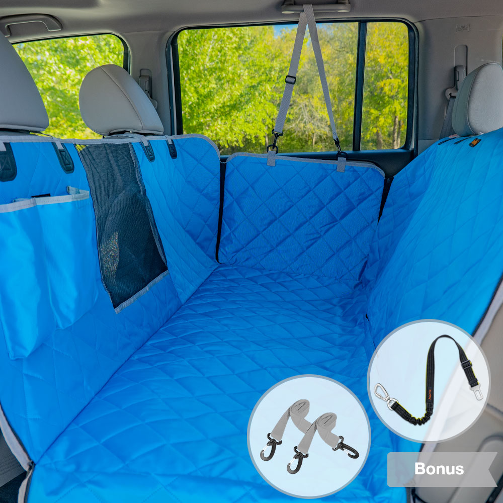 iBuddy 100% Waterproof Dog Seat Cover with Mesh Window for Cars, Small Trucks and SUVs