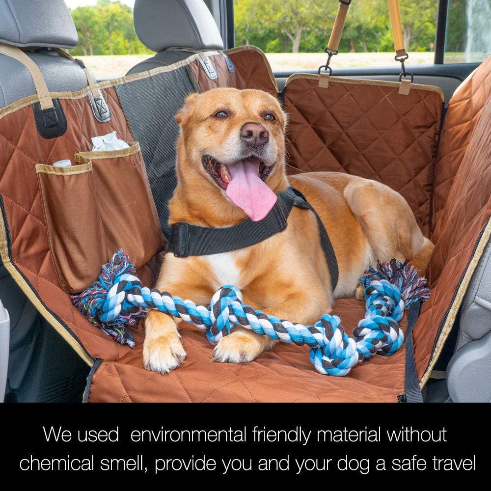 iBuddy 100% Waterproof Dog Seat Cover with Mesh Window for Cars, Small Trucks and SUVs