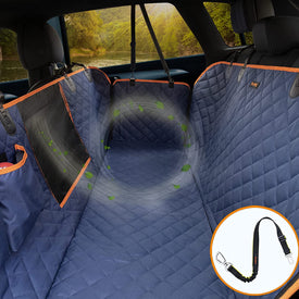 iBuddy Dog Seat Cover with Mesh Window 100% Waterproof Car Seat Covers for Dogs Durable Pet Seat Cover for Back Seat with Side Flaps Washable Dog Car Hammock Against Dirt and Dog Fur for Car and SUV